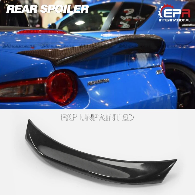 Car Accessories For Mazda MX5 Miata ND RF FRP Fiber Glass LMS Style Duckbill Spoiler Fiberglass Rear Trunk Wing Lip Racing Trim