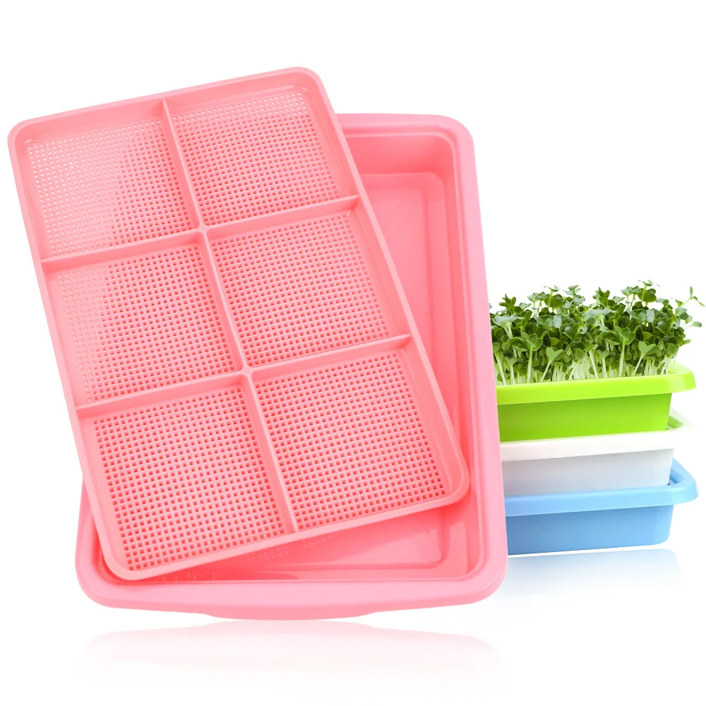 Double Layer Bean Sprouts Growing Wheat seedlings Nursery Pots Planting Dishes Plate Seedling Tray 1 piece