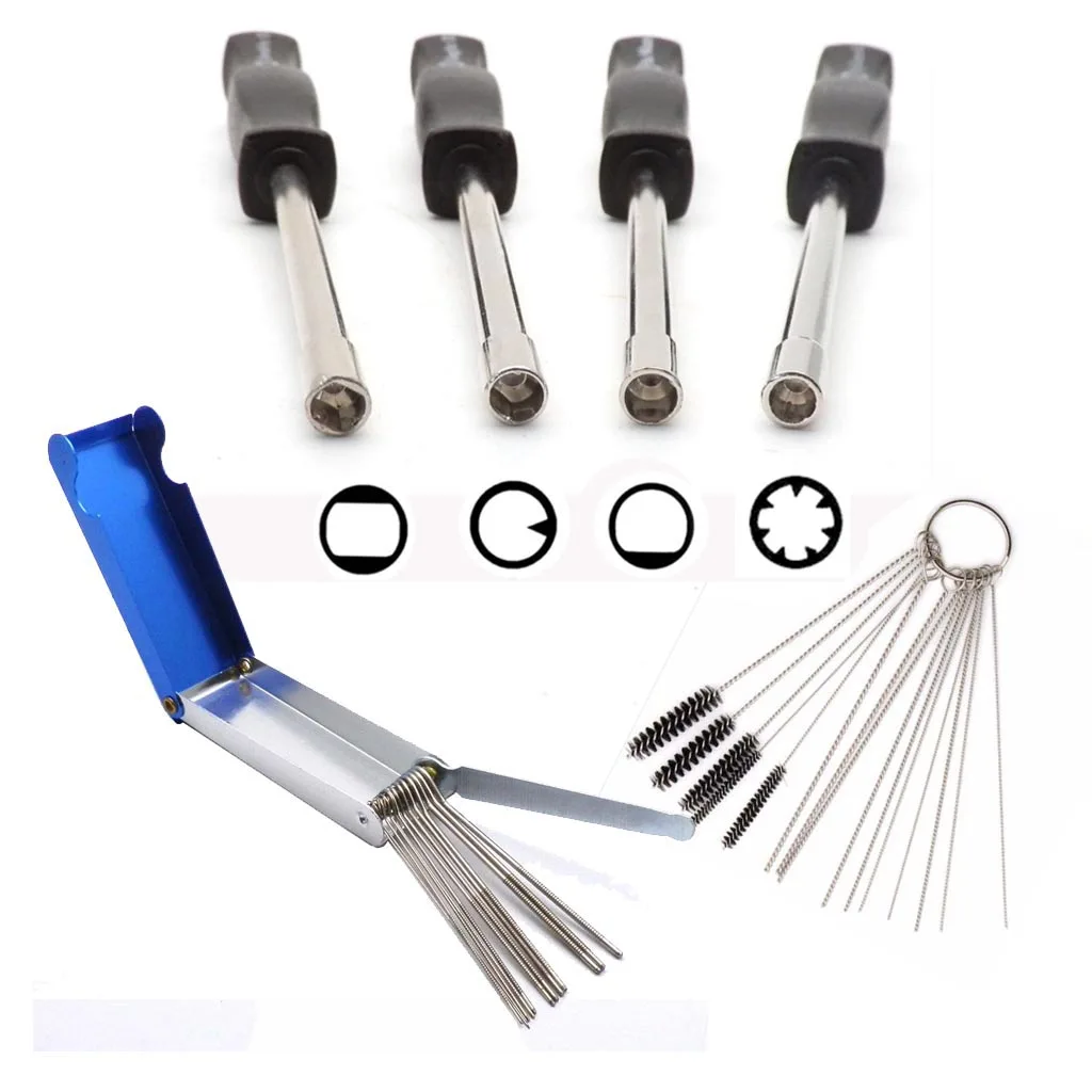 

4Pcs Carburetor Adjustment Tool Carb Adjusting Screwdriver + Cleaning Needles Tools for ZAMA WALBRO Splined Double D Pacman