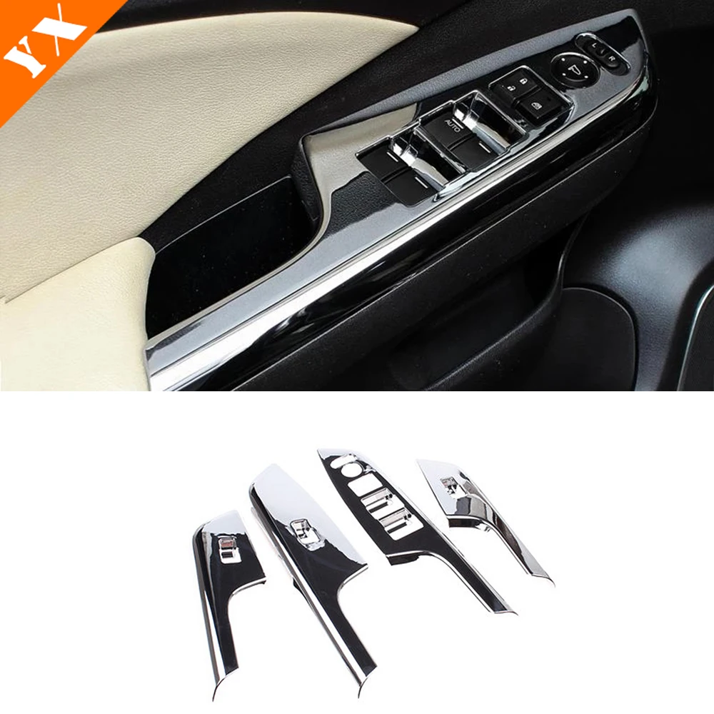 for Honda CRV CR-V 2012-2016 Car armrest Window glass lift Sticker Cover ABS/stainless Wood grain/Carbon/Chrome/silver/Black