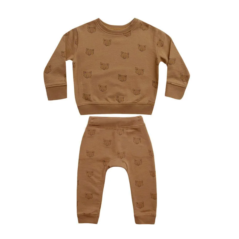 Baby Clothes Set Cartoon Print Soft Cotton Hoodies Tops And Pants 2 Pcs Newborn Girls Boys Sweatshirt Suit Baby Clothing