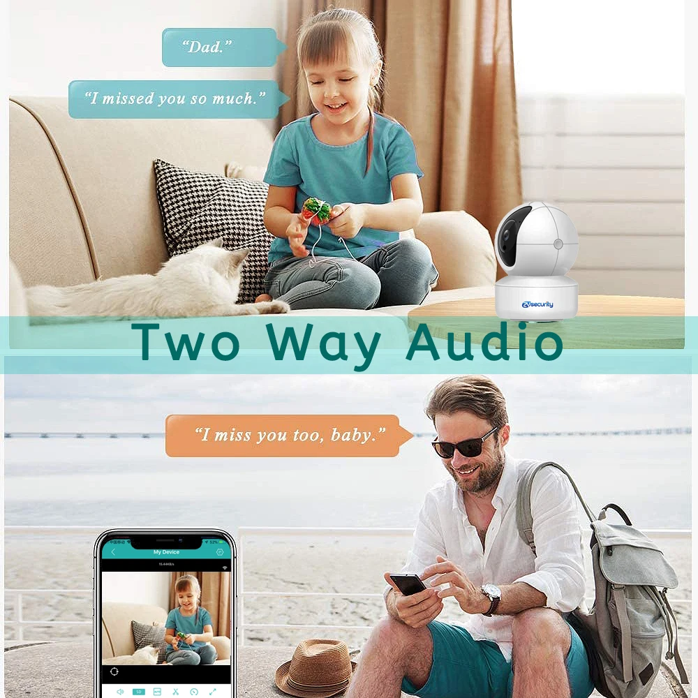 5MP Mini Surveillance Cameras With Wifi Auto Tracking Audio SD Card Smart Home Security Protection IR CCTV Camera Baby Monitor