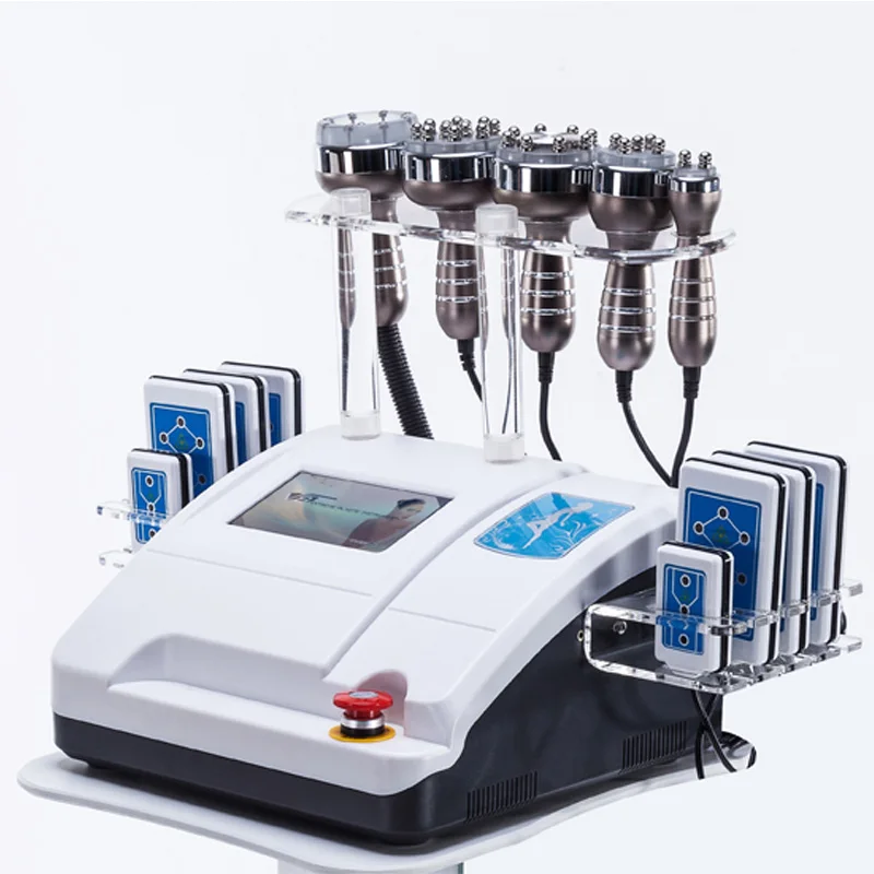 40K Cavitation Beauty Machine Ultrasonic RF Vacuum Radio Frequency BIO 8 Pads Lipo Laser For Slimming Device