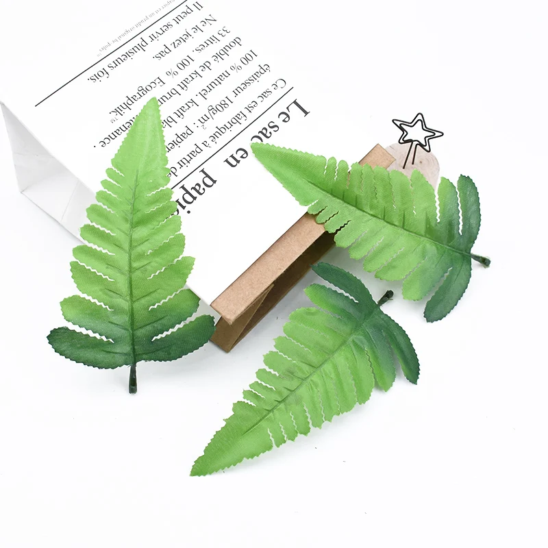 20 Pieces Artificial Plants for Wedding Home Decoration Silk Fern Leaf Needlework Bridal Accessories Clearance Plastic Leaves