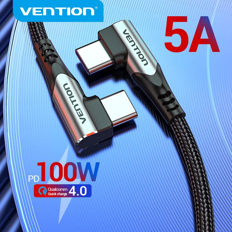 Vention 100W USB C To USB Type C Cable USBC PD Fast Charger Cord USB-C Type-c Cord for Xiaomi mi 10 Pro Samsung S20 Macbook iPad