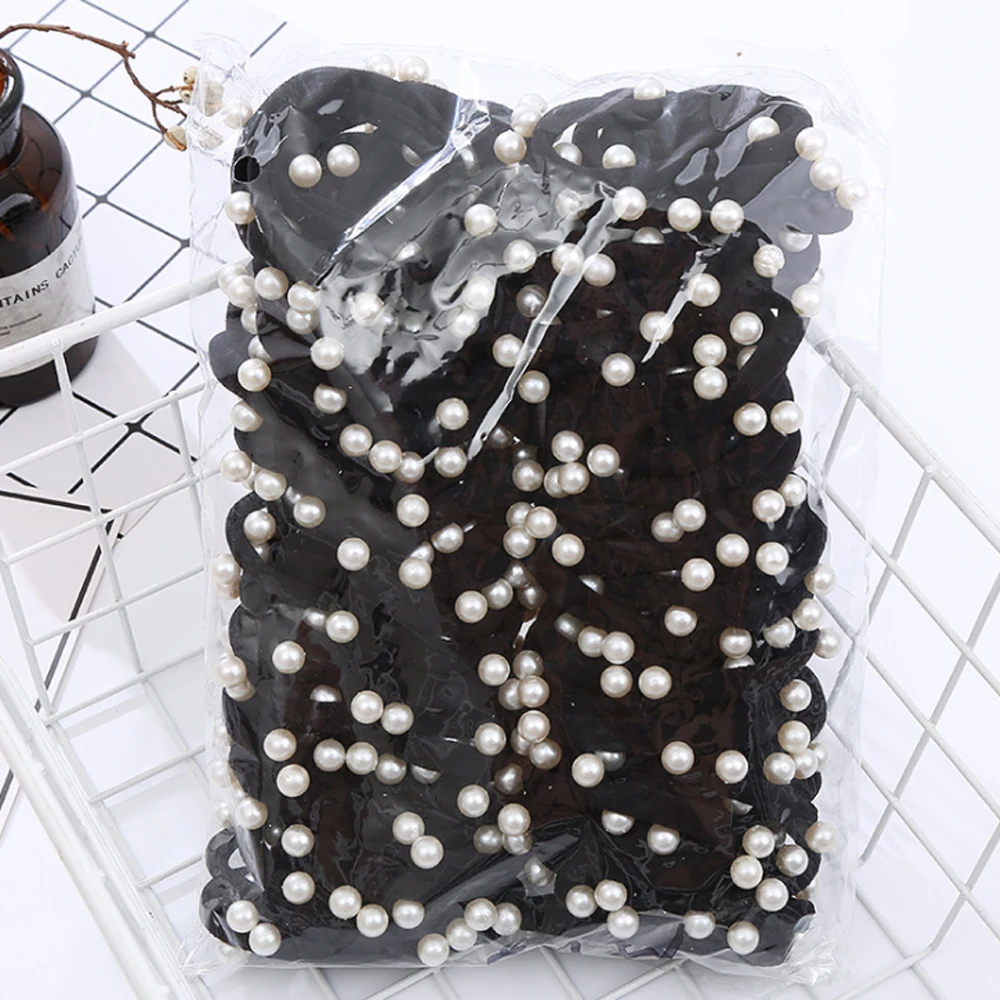 20PCS Pearl Seamless Elastic Hair Bnads Hair Scrunchy For Women High Elastic Rubber Band Ponytail Holder Girl Hair Accessories