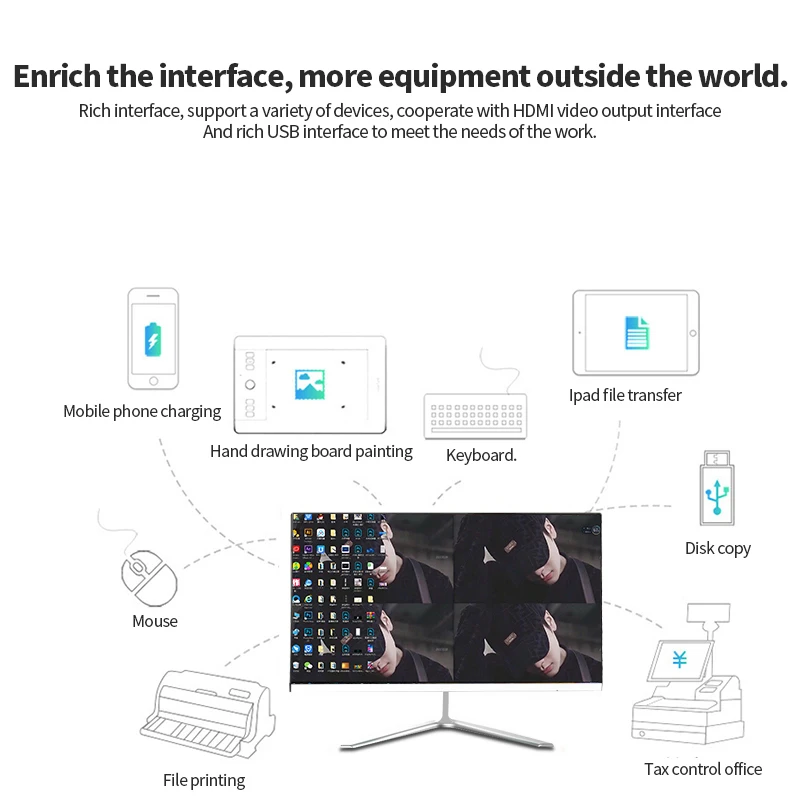 Ordenador de escritorio monobloque, Ordenador de 19 pulgadas, Windows 10, todo en uno, Mini Pc i7/i5, Intel Core, juego completo, Gamer Pc, DDR3, 8GB, SSD Drive