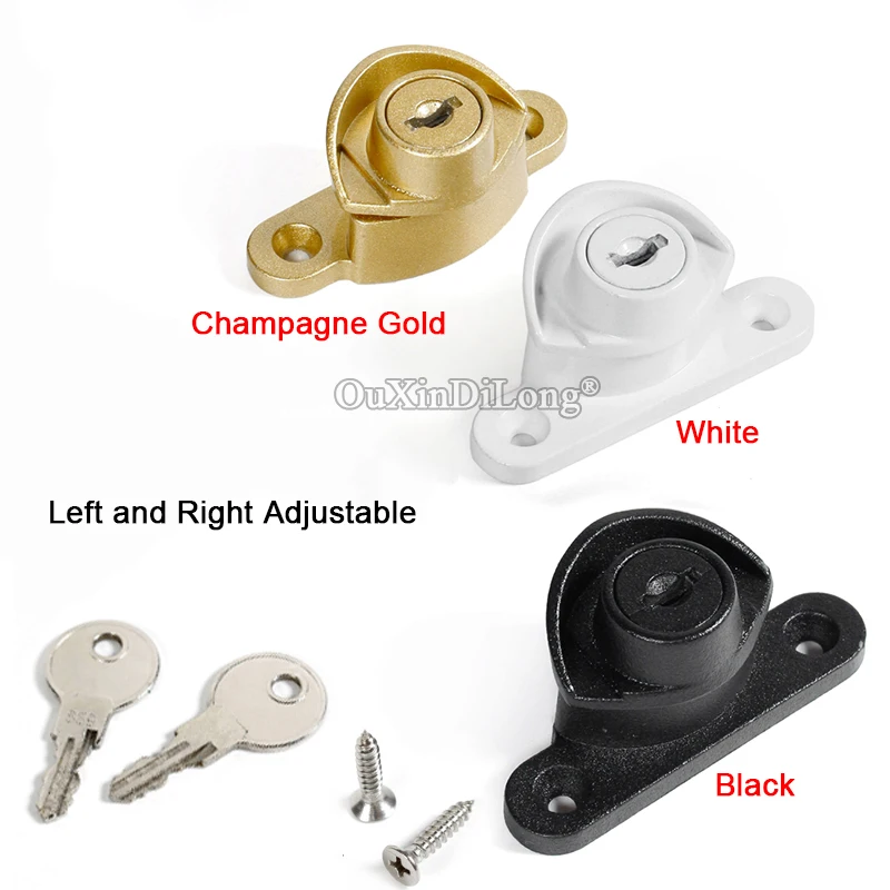 New 4PCS Sliding Window Hook Locks Aluminium Plastic Steel Anti-theft Window Lock Latches +Keys Children Safety Protect Lock