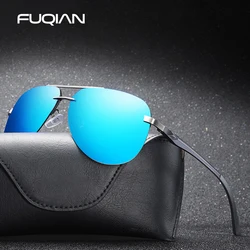 Fashion Rimless Pilot Polarized Sunglasses Men Women High Quality Aluminum Magnesium Sun Glasses Male Classic Driving Shades