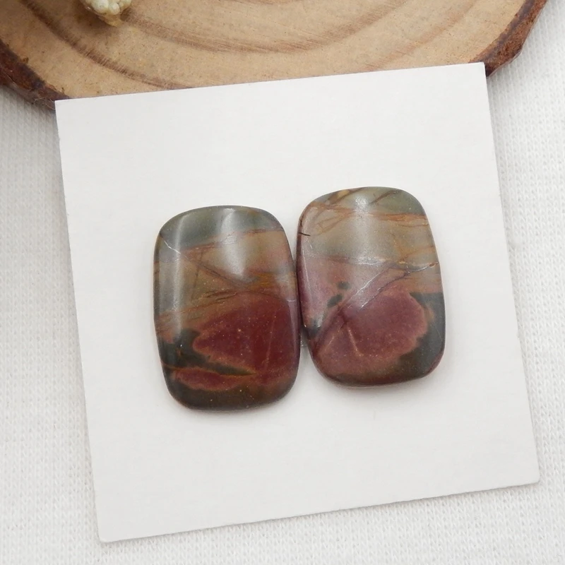 Wholesale Semi-precious stones, Multi-Color Picasso Jasper Cabochon beads for jewelry making diy,18x12x2mm3.5g