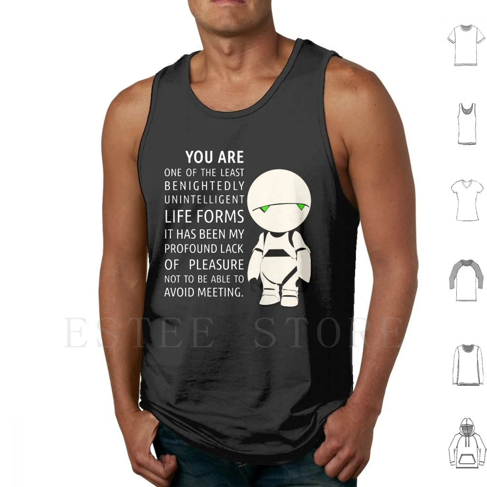 Marvin Intelligence Tank Tops Vest Sleeveless H2g2 Marvin Robot Hitchhikers Guide To The Galaxy Intelligence