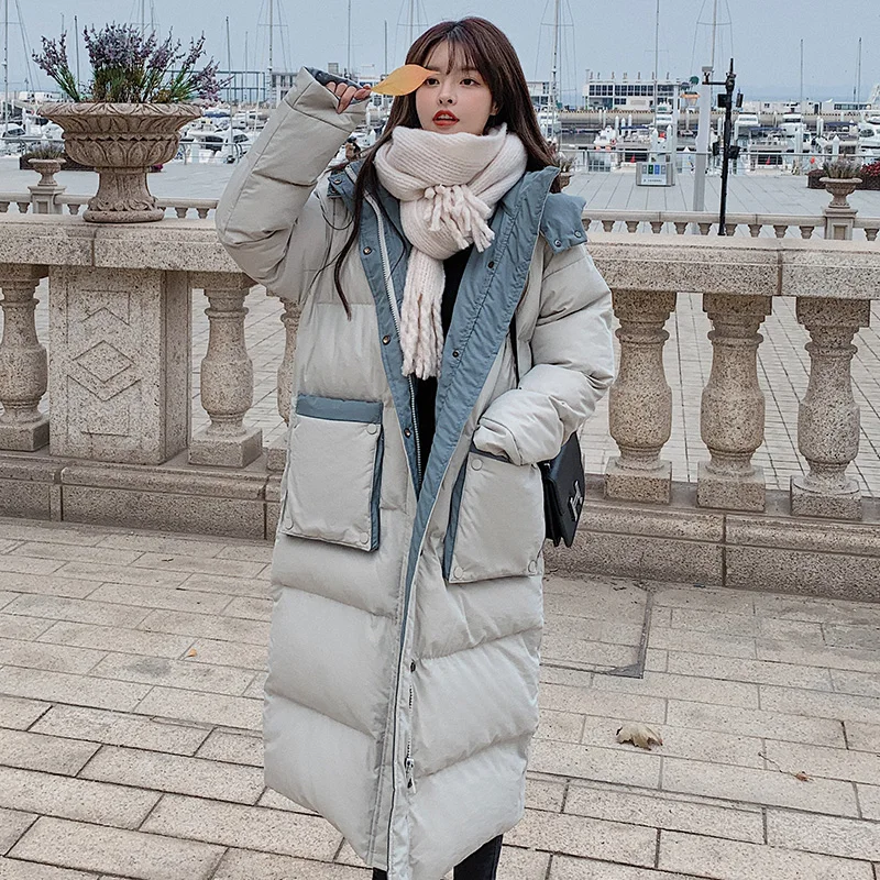 Thicker Parkas Female 2023 Autumn Winter New Korean Down cotton Loose Long Coat Women Warm Windproof Hooded Jacket Winter Coats