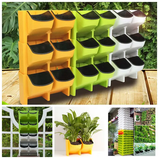 Self Watering Flower Pot Stackable Vertical Planter Wall Hanging Durable For Garden Macetas Decorativas горшок для цветов