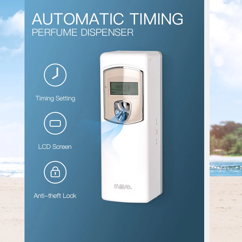 SVAVO Automatic Aerosol Dispenser Wall mounted Air Freshener Automatic Spray Machine with LCD Screen for Bathroom Living Room