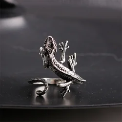 Retro Lizard Ring for Men Women Vintage Animal Adjustable Opening Finger Ring Party Jewelry Accessories Gift Gothic Decor