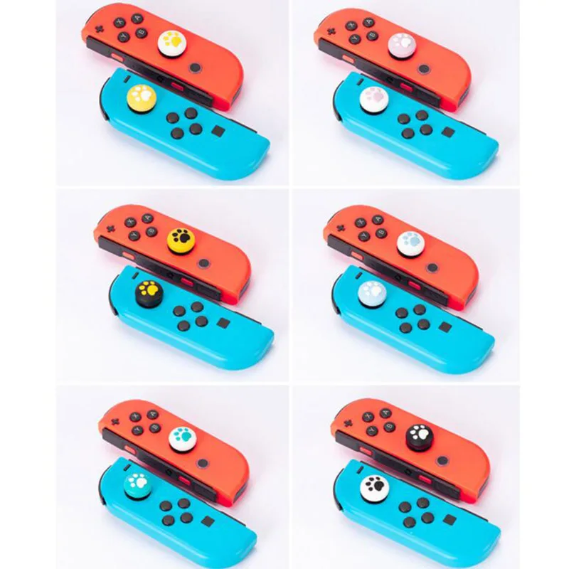 Lovely Cat Paw Thumb Stick Grip Cap Joystick Cover For Nintend Switch Oled Lite NS Joy-Con Controller joycon Thumbstick Case