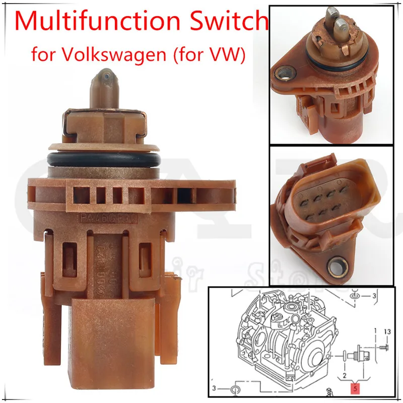 

Remanufactured - Gearbox Multi-Function Switch 095919823F For Audi Cabriolet For VW for Jetta for Golf 095 919 823 F