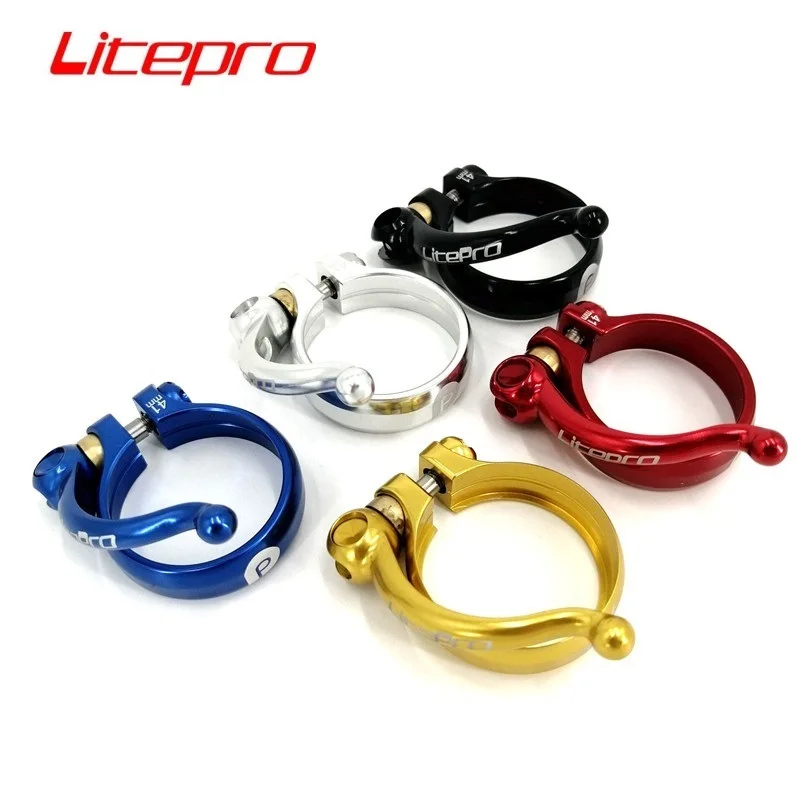 Litepro 41mm 40mm Seatposts Clamps Aluminum Alloy Black-Red-Gold-Silver-Blue Folding Bike Electric Bicycle Seat Tube Clamp