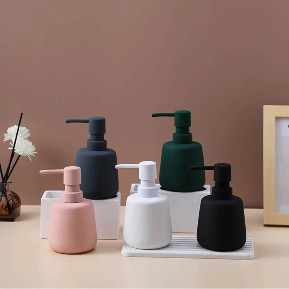 260ml 400ml Soap Dispenser Bathroom Matte Ceramic Empty Refill Sub-bottle Detergent Hand Sanitizer Shower Gel Shampoo Bottles