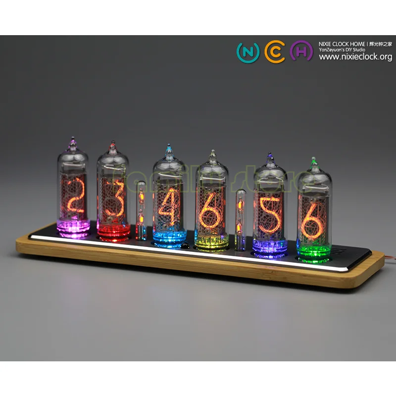 Omnixie glow clock ultra-thin smart WIFI former Soviet Union IN-8-2 tube clock digital clock，Colorful HD display!