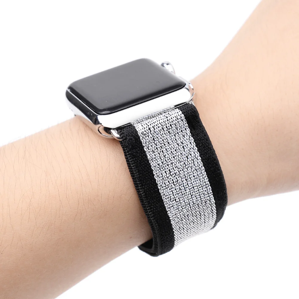 Stretchy Loop Watchbands Straps For Apple Watches 32mm Magnetic Stainless Steel Buckle Textil Replacement Band Accessories BC371