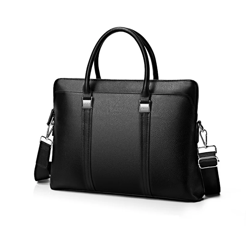 2021 New Luxury Cow Genuine Leather Business Men's Briefcase Male Briefcase Shoulder Bag Men Messenger Bag Tote Computer Bag