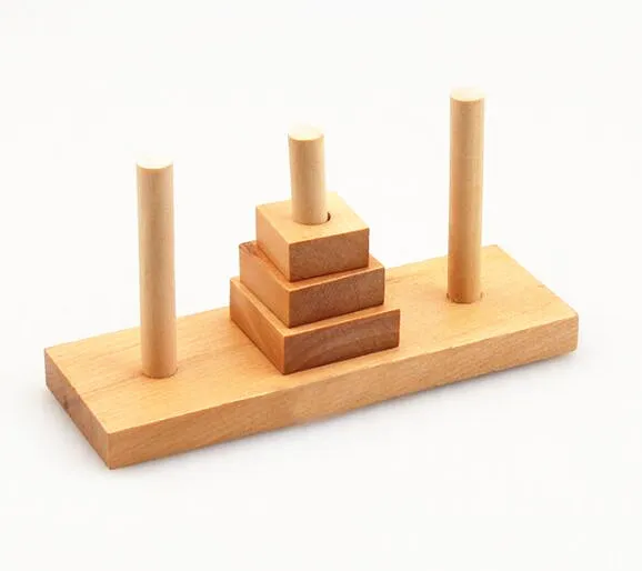 Mini Size Quality IQ Wooden Puzzle Game Hanoi Tower Gift for Children