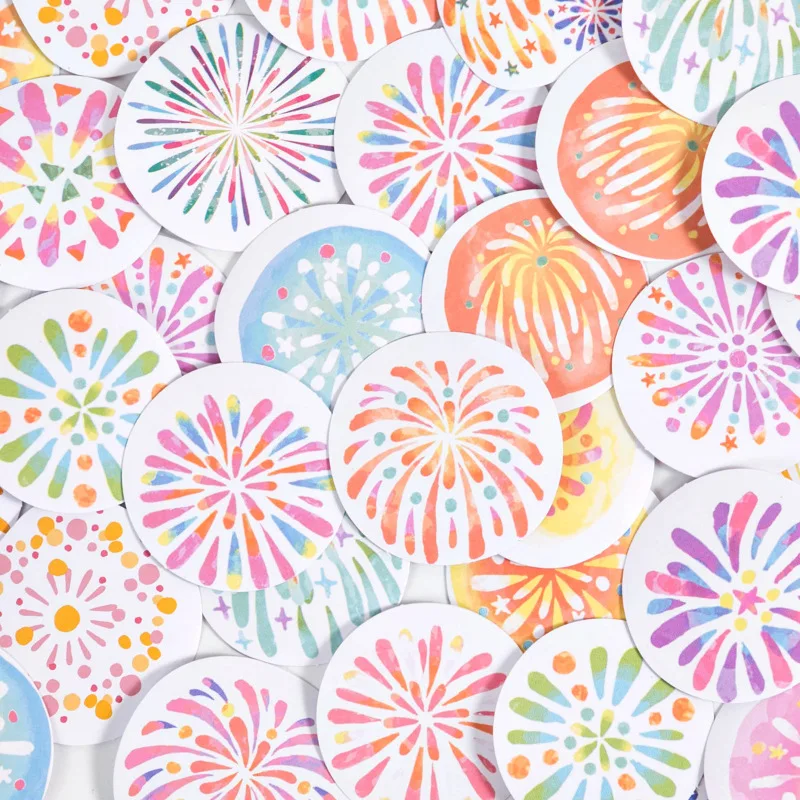 46 pcs/box Song of Fireworks Series Decorative Stationery Planner Stickers Scrapbooking DIY Diary Album scenery Stick Lable