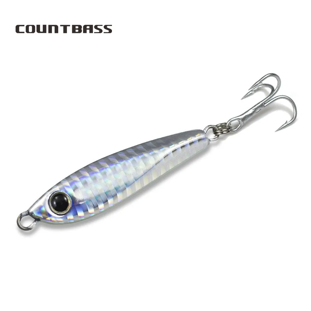 COUNTBASS Jigging Lures 5PCS 18g 0.63oz Micro Metal Fishing Jigs Sea Bass Game, Small size Fish Lure