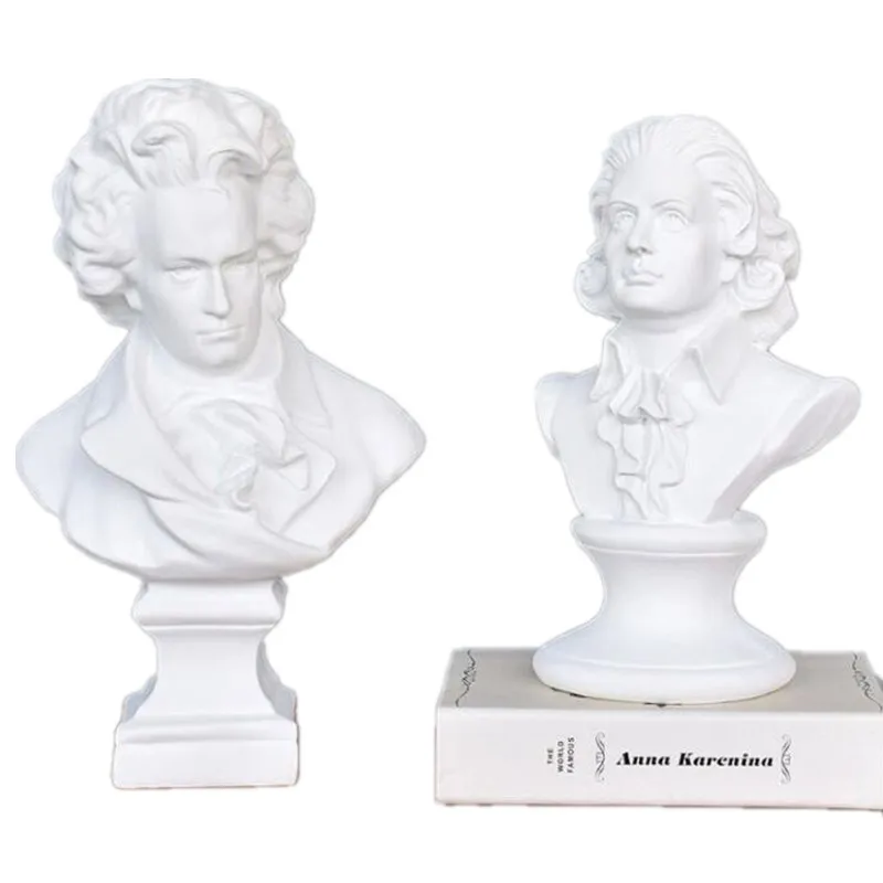 MOZART BEETHOVEN STATUES & SCULPTURES RESIN CRAFTS WESTERN CLASSICAL EUROPE STYLE ORNAMENTS HOME DECORATION ACCESSORIES R466