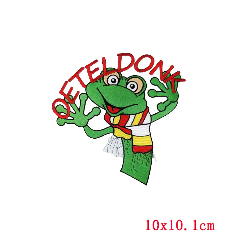 Pulaqi Oeteldonk Emblem Emblems Full Embroidered Frog Carnival For Netherland Iron On Embroidered Clothing Patches For Clothing