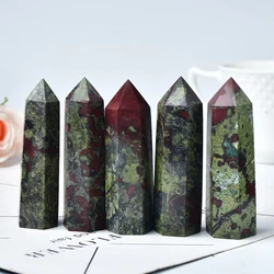 1PC Natural Dragon Blood Stone Crystal Point Reiki Healing Stone Hexagonal Prisms Obelisk Wand Tower Energy Meditation DIY Gift