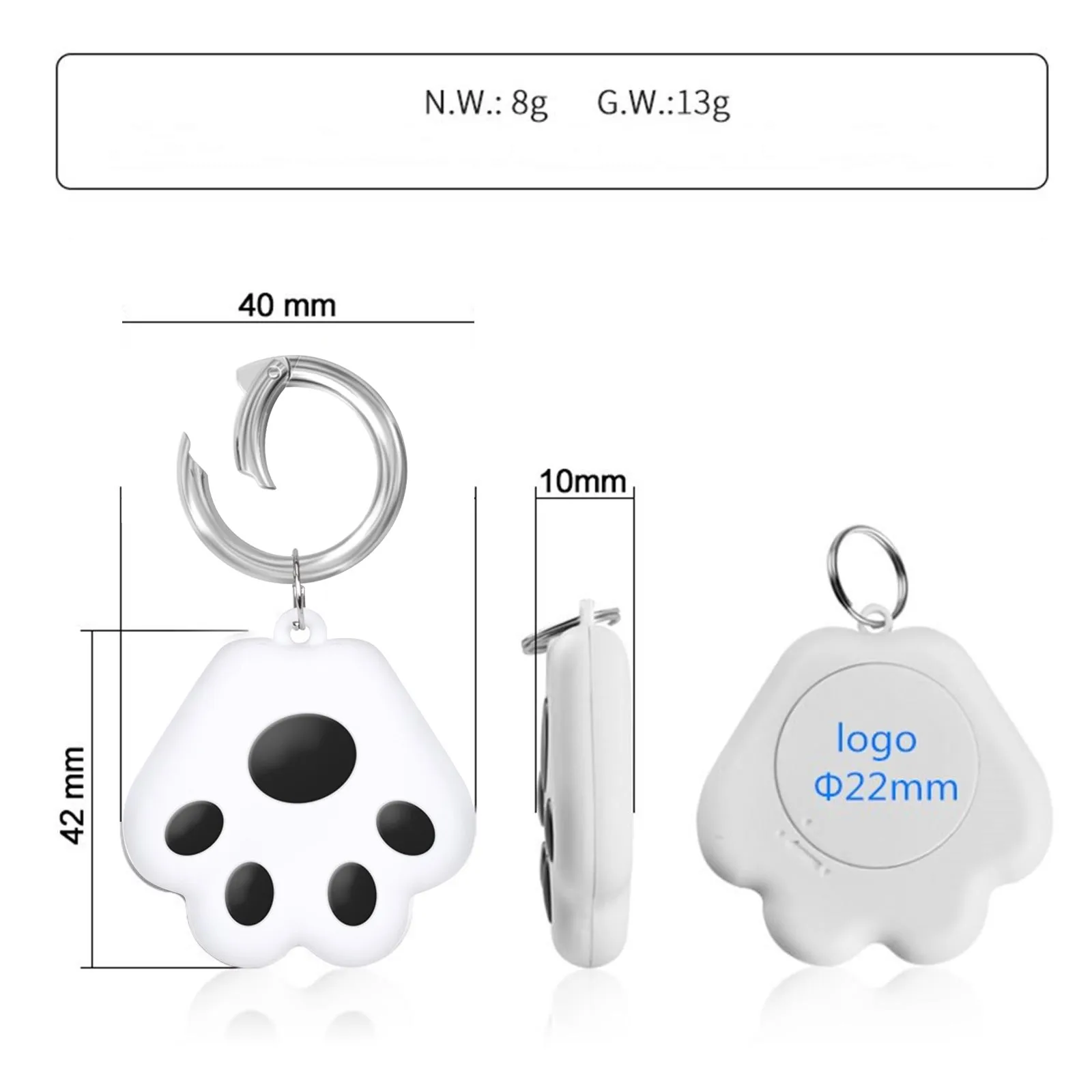 GPS Locator Pet Dog Claw GPS Tracker Waterproof Anti-lost Alarm Bluetooth 4.0 Wireless Child Bag Wallet Key Finder Locator