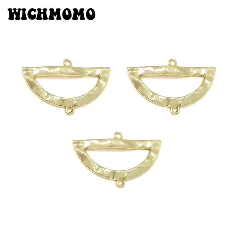 New 17*27mm 10pcs High Quality Zinc Alloy Plating Gold Semicircle Connector Charms Pendant for DIY Jewelry Accessories