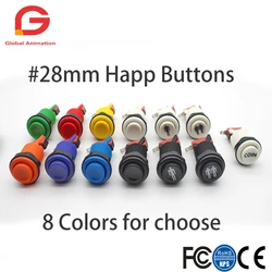 8 Colors Orange Purple Push Button Happ American Style With Micro Switch for All Kinds Multi Arcade MAME Raspberry pi Jamma Game