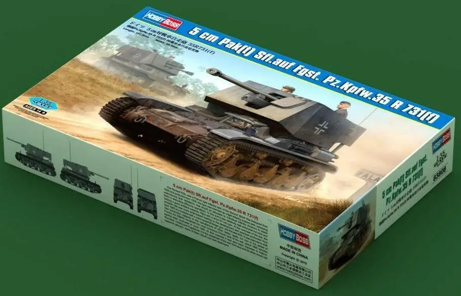 HobbyBoss model 83808 1/35 5cm Pak(t) Sfl.auf Fgst. Pz.Kpfw.35 R 731(f) hobby boss model kit