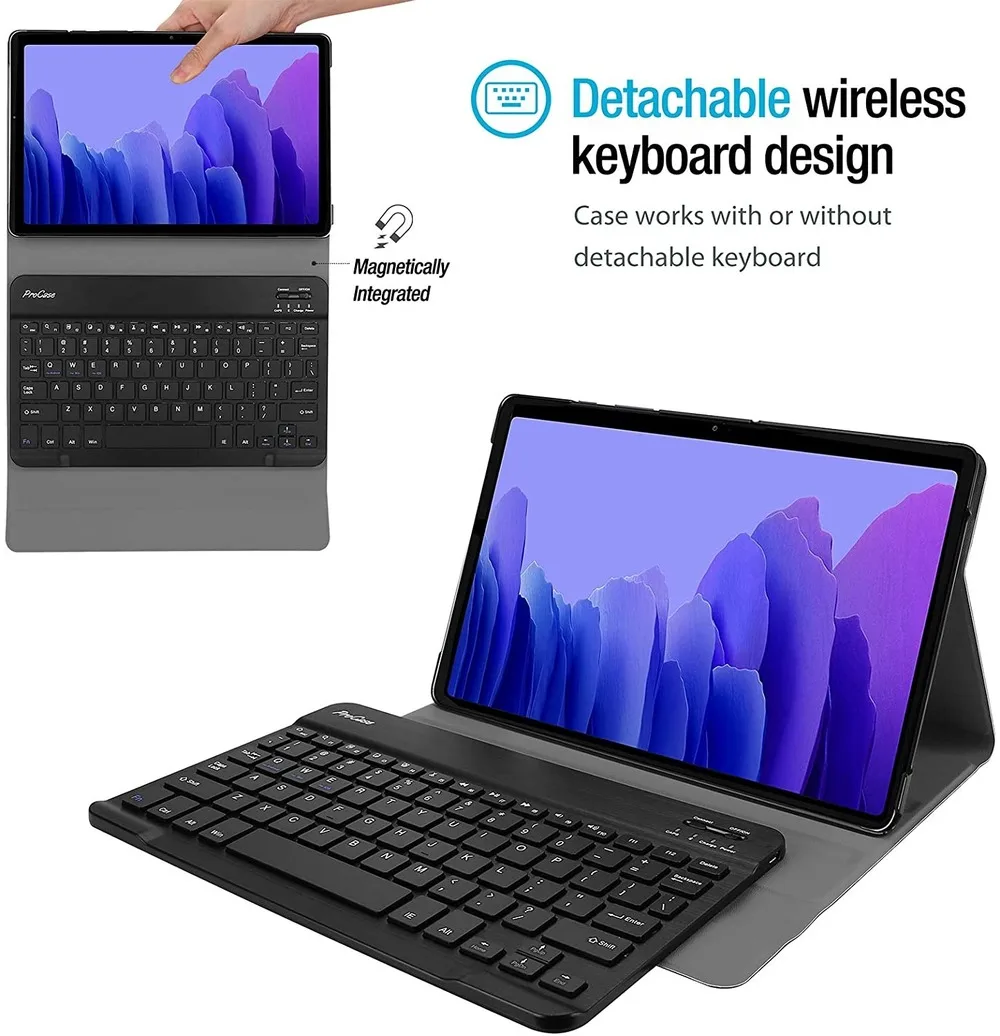 Caso de teclado para samsung galaxy tab a7 10.4 2020 SM-T500 t505 t507 ultra fino destacável sem fio bluetooth teclado capa caso