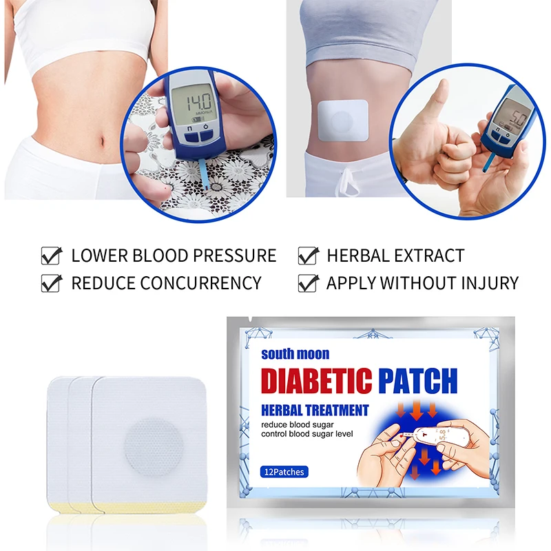 6 Type Diabetes Treatment Patches Stabilizes Blood Sugar Level Diabetes Patch Sticker Balance Blood Glucose Herbal Medicine Cure