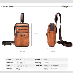 Jeep Buluo-Sacacos Schulterbote für Männer, kleine Mehrfunktionsbrach mit lässiger Seling, Tailentasche, Beinbeutel, neue Mode 10 Hauptverkauf Jeep Personnee - №5