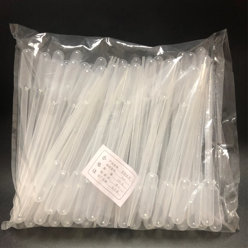 100pcs/pack 5ml Pasteur Pipette Einweg Sicher Kunststoff Pipette Absolvierte Transfer Pipetten für Labor Experiment Liefert