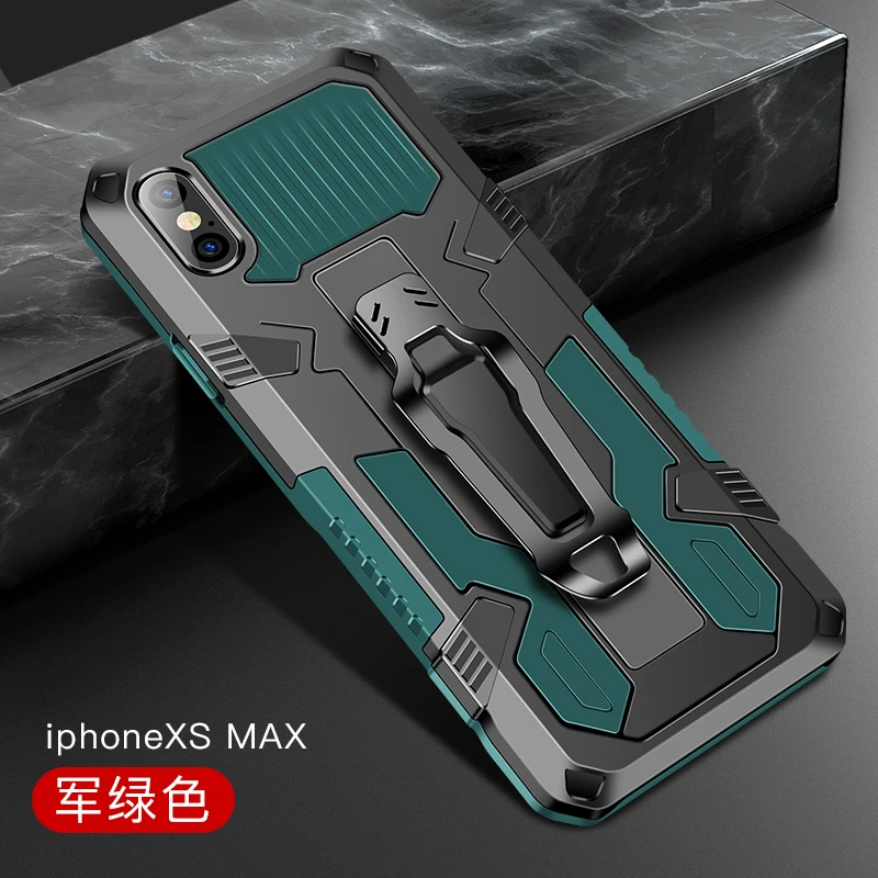 Capa armadura para iphone xr, case com suporte de cinto, à prova de choque, capa com coldre para iphone x, xr, xs, max