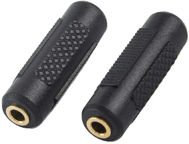 

3.5mm Stereo Jack to 3.5mm Female to Female Audio Adapter Coupler Gold Plated for Stereo Cable, Speakers and Headphones