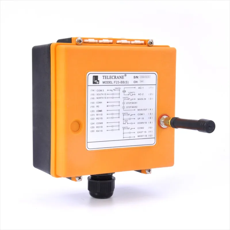 Telecrane 8 single speed push buttons keys 380V 220V 36V  wireless industrial crane electric hoist radio remote control F23-A++