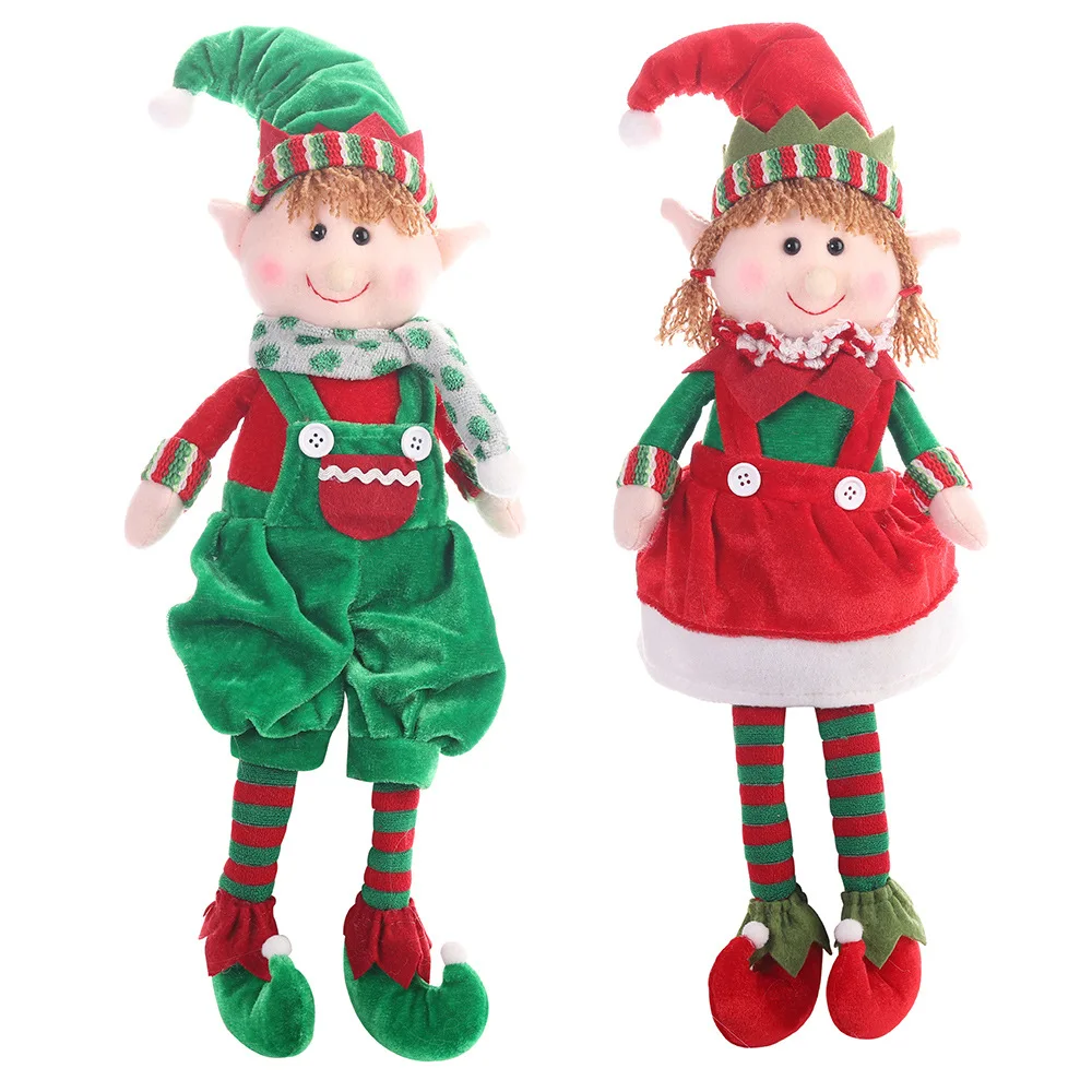 Christmas Decoration Big Size Plush Leg Elf Doll Ornaments Boys Girls Elves Toy Doll for New Year Home Decor Kids new year gifts