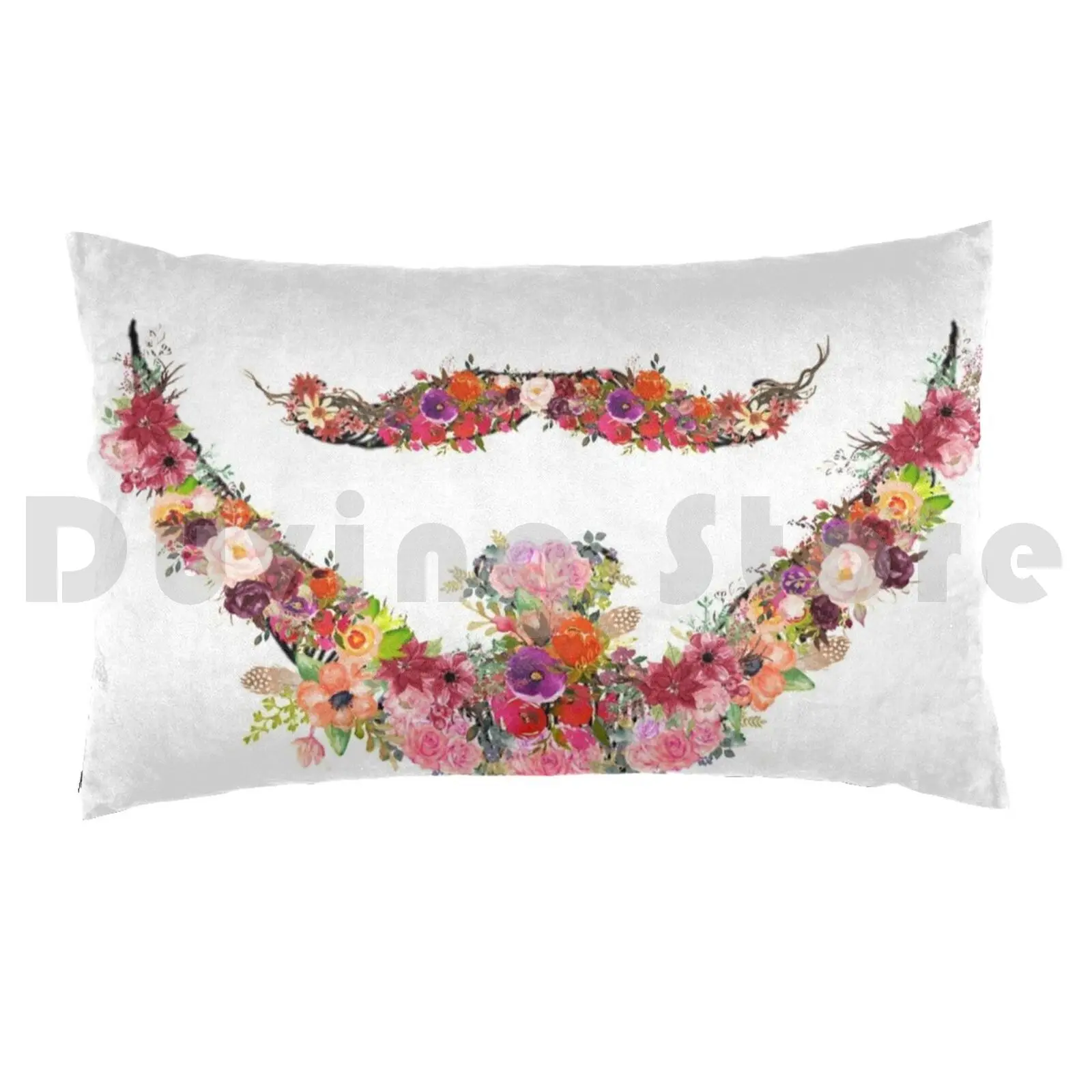 Pillow Case Let It Grow Flower Beard Hat Flower Beard Moustache Mustache Moustach Mustach Garden