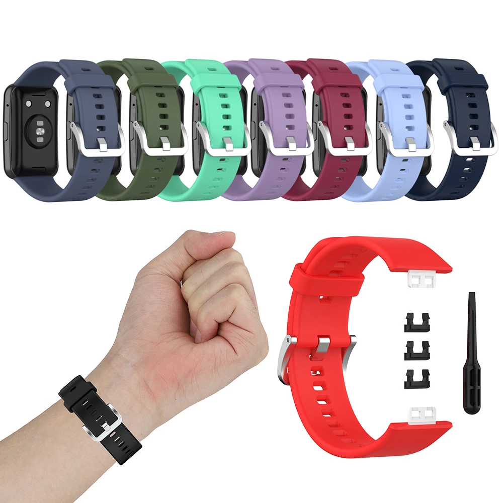 Soft Silicone Strap For Huawei Watch Fit Wriststrap Belt Sport Watchband Bracelet Fitness Smart Watch Strap Replacement Band