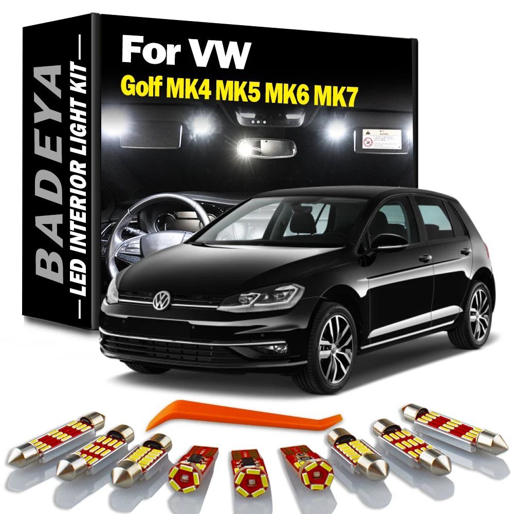 BADEYA Canbus No Error For Volkswagen VW Golf 4 5 6 7 MK4 MK5 MK6 MK7 GTI GT Car LED Interior Dome Light Kit Auto Accessories