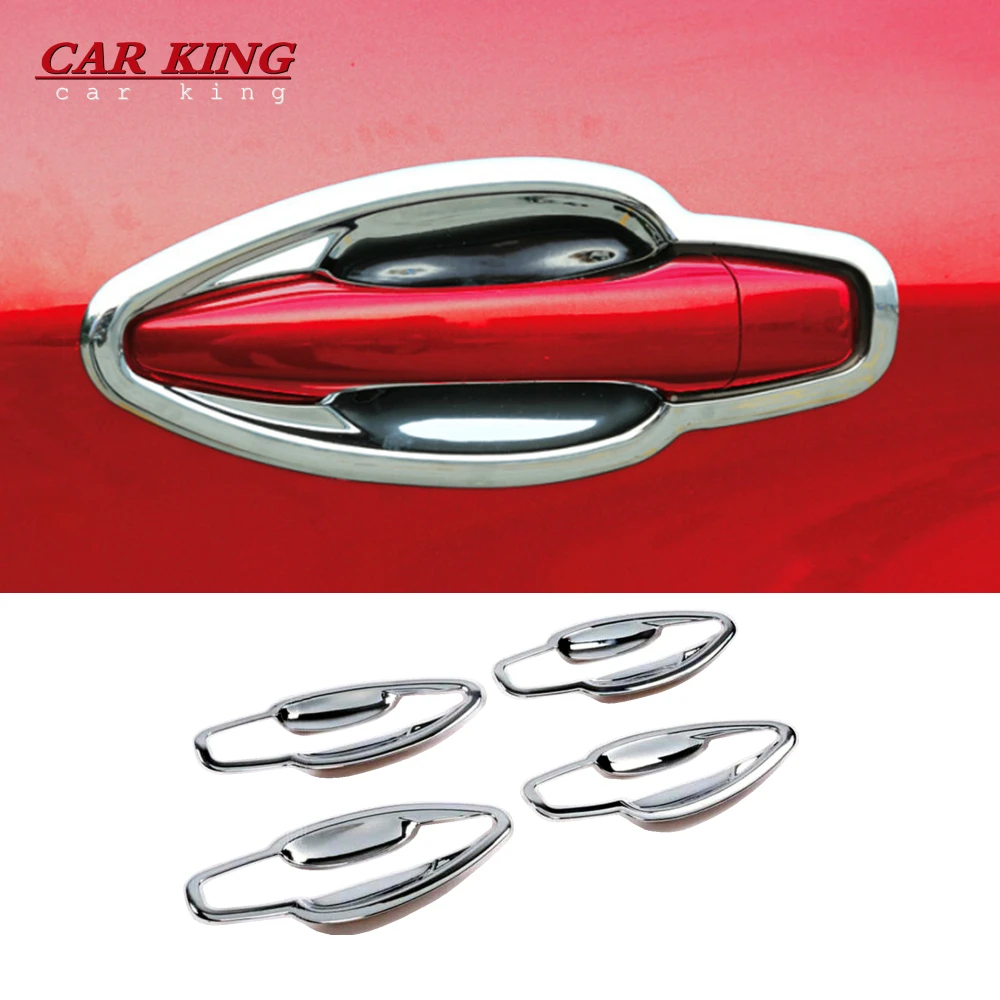 

ABS Chrome Stickers Car Styling External Accessories For Peugeot 2008 Door protector handle Bowl Cover Trim 2014 2015 2016 2017