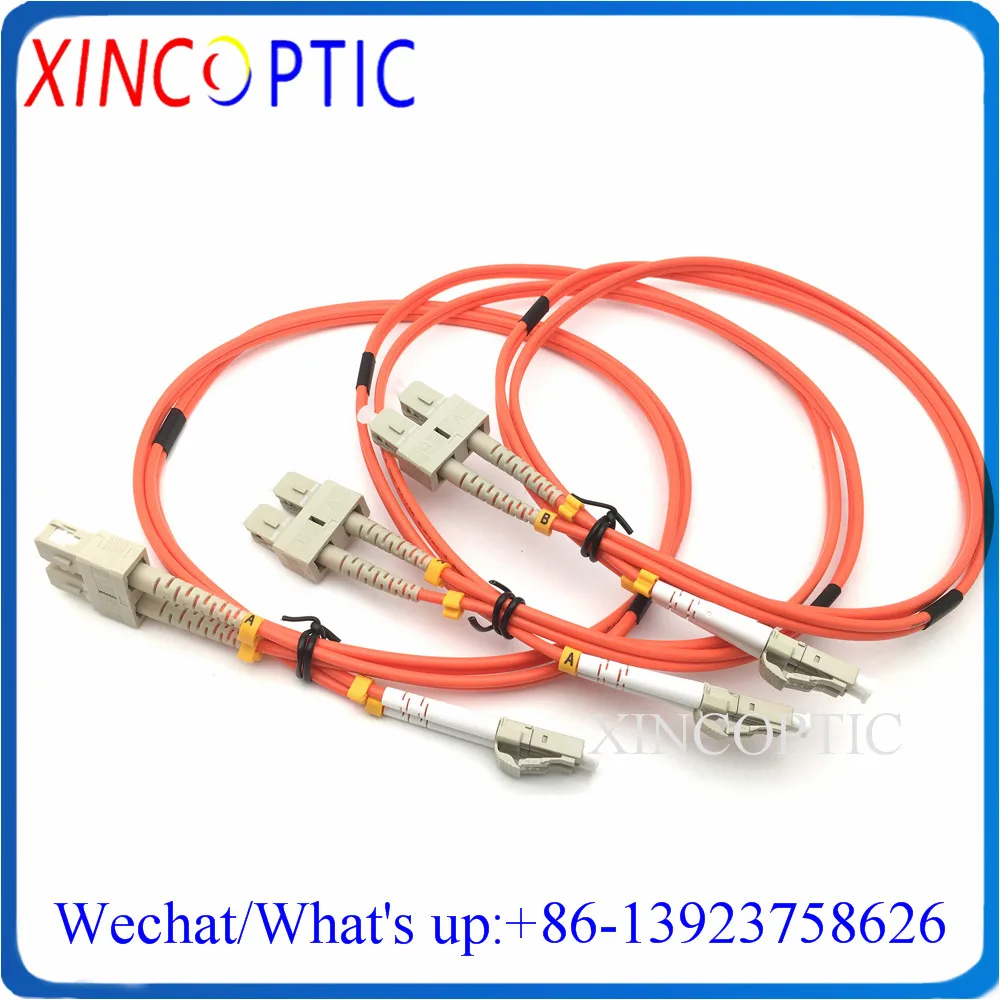 

10Pcs MM,Duplex,1M,Orange PVC Jacket,3.0mm,SC/UPC-LC/UPC Multi Mode OM1 OM2 DX Dual Fiber Optic Patch Cord Cable SC-LC Connector