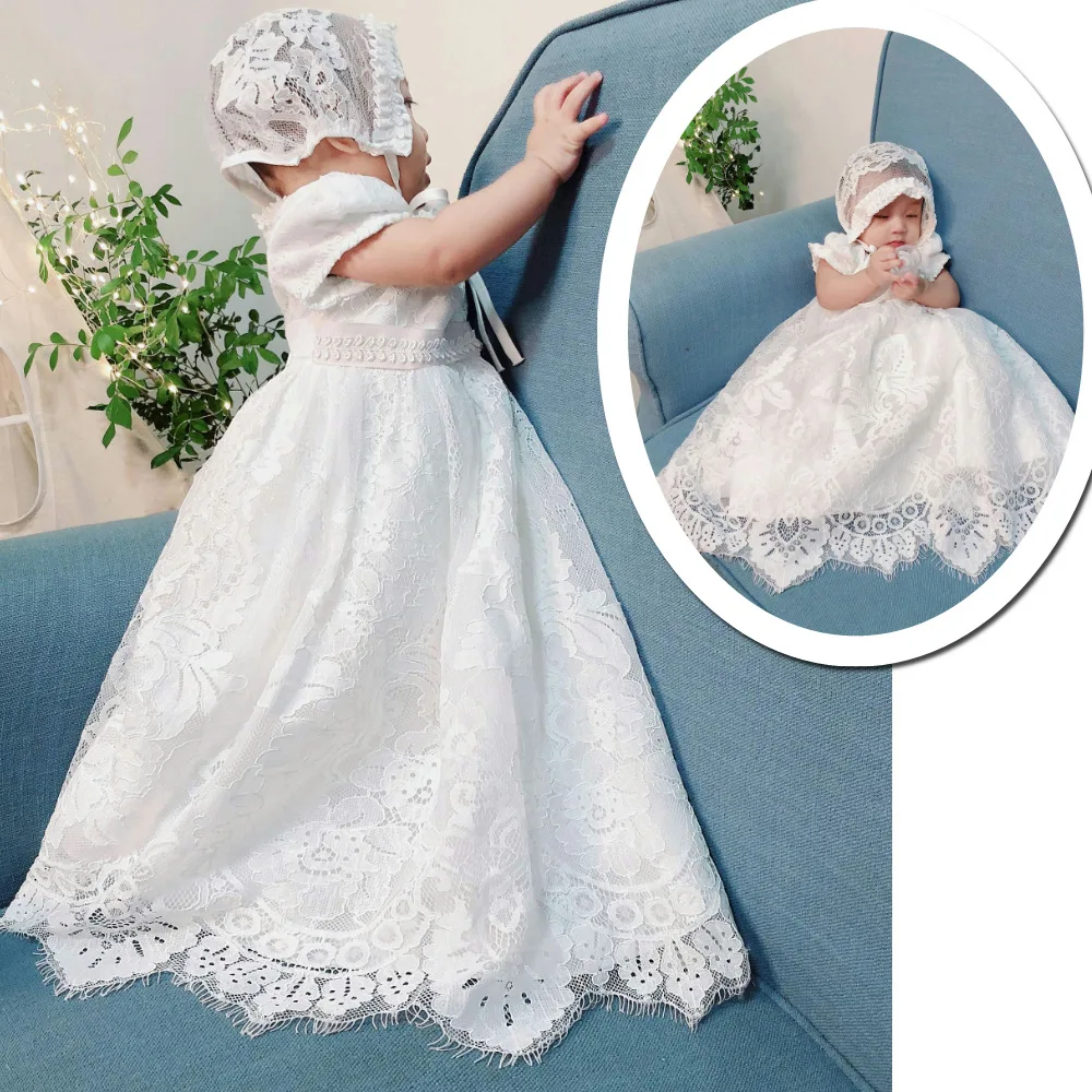 Vestido rendado infantil para casamento, vestido para meninas, primeira comunhão, vintage, barato, 2020